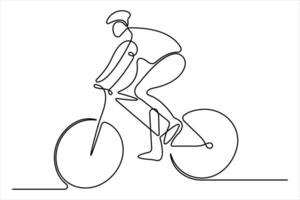 Continuous one single line drawing of bicycle illustration minimalism design. vector