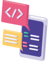 smartphone with programming code png