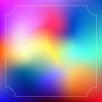 colorful gradient background with white square line frame vector
