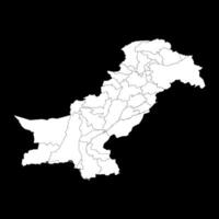 Map of Pakistan with administrative territory and disputed territories. illustration. vector