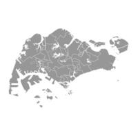 Singapore map with administrative divisions. illustration. vector