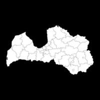Latvia map with administrative division. illustration. vector