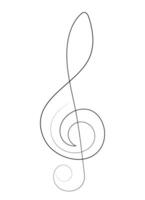 Music note continuous one line drawing, One line continuous outline illustration. vector
