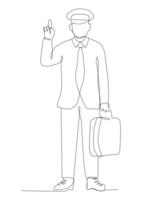 Continuous one line art of a successful businessman. vector