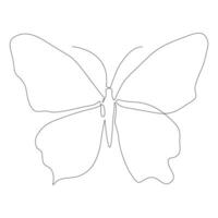 Single one line drawing of butterfly, One line butter fly insect. vector