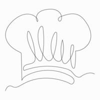 Continuous one line art of a Chef Hat . vector