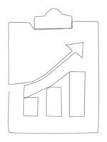 Continuous one line art of Growing graph, Line art business chart icon. vector
