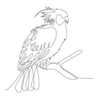 Eagle in continuous line art drawing style, vector