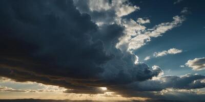 Cloudy skies serve as a backdrop for product showcasing. photo