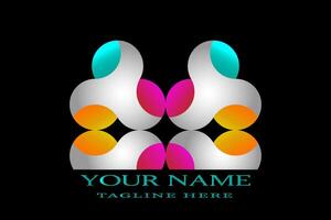 abstract logo design with colorful circles vector