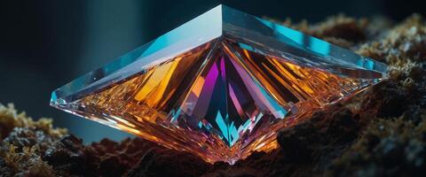 Explore the shimmering beauty of a photonic crystal, where light bends and refracts to create a spectacle of color and wonder. photo