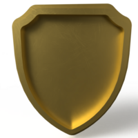 The Gold Shield for protection or security concept 3d rendering. png