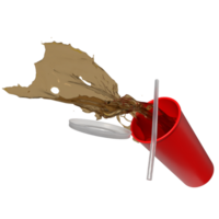 The Cola splash for drink or entertainment concept 3d rendering. png