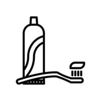 toothbrush and toothpaste icon design template elegant style vector