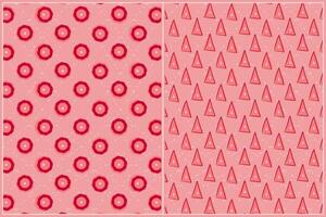Unique pattern of circle and triangle shape with doodle art style vector