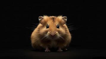 Hamster isolated on black background photo