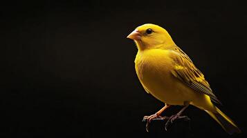 Canary isolated on black background photo