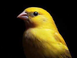 Canary isolated on black background photo