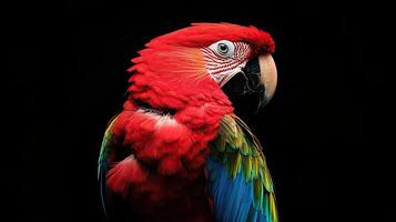 Parrot isolated on black background photo