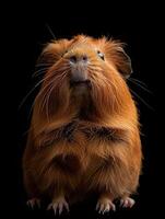 Guinea Pig isolated on black background photo
