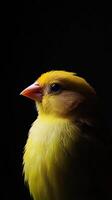 Canary isolated on black background photo