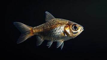 fish isolated on black background photo