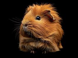 Guinea Pig isolated on black background photo