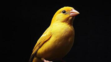Canary isolated on black background photo