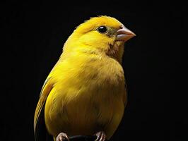 Canary isolated on black background photo