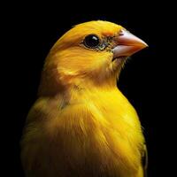 Canary isolated on black background photo