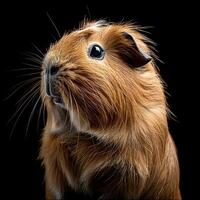 Guinea Pig isolated on black background photo