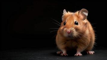 Hamster isolated on black background photo