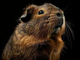 Guinea Pig isolated on black background photo