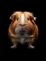 Guinea Pig isolated on black background photo