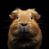 Guinea Pig isolated on black background photo