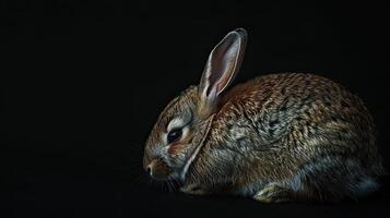 Conejo aislado en negro antecedentes foto