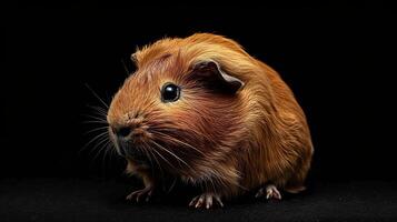 Guinea Pig isolated on black background photo