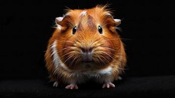 Guinea Pig isolated on black background photo