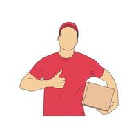 delivery man cartoon for your design asset or for labor day design vector
