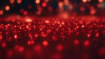 Glowing abstract red bokeh lights beautifully shaping a captivatingly blurred background. photo