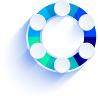 6 Circular Pie Chart Diagram Infographic, Business Infographic Design Template with Circular Diagram for Web and Presentation png