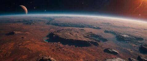 Journey into the vastness of space Witness the beauty of the red planet Mars and the blue planet Earth Explore the unknown with stunning images of space. photo
