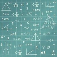Hand drawn math symbols background vector