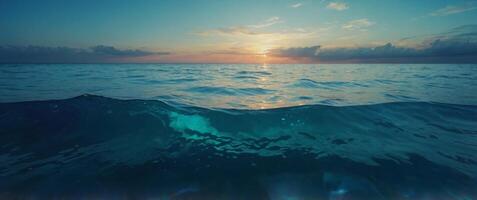 Oceanic Gradient An oceanic gradient transitioning from deep navy blues to vibrant turquoise and aquamarine tones evoking the serene beauty and vastness of the sea. photo