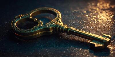 Magic glowing key - The Key to Infinite Possibilities -. photo