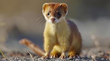 a close up of a small animal on a dirt ground photo