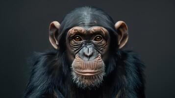 A close-up of a monkey's face with detailed expression and coloring photo