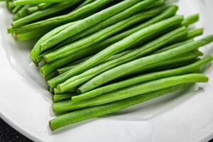 green beans fresh vegetable string bean fresh meal food snack on the table copy space food background rustic top view photo