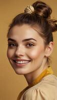 portrait of a woman on colorful background photo