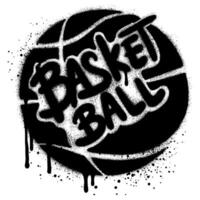 Spray Painted Graffiti basketball icon Sprayed isolated with a white background. vector